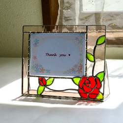 ステンドグラス　ツインローズのパネル 0_ea36714576bc2e3b09ffb93792df