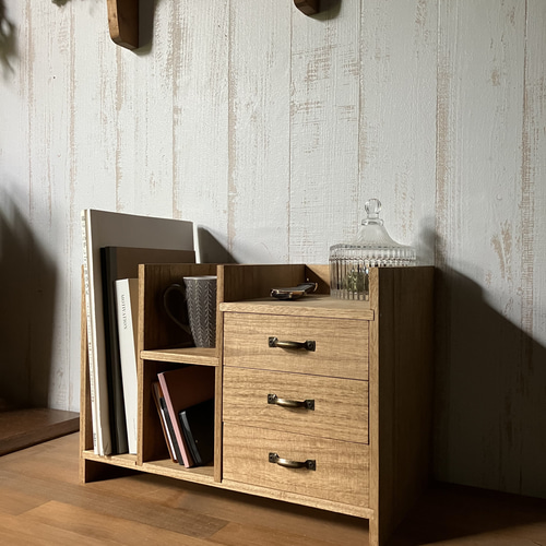 ⭐︎ アンティーク調 引戸式 収納棚 引き出し付き サイドシェルフ 1点限り⭐︎ ⭐︎ アンティーク調 引戸式 収納棚 引き出し付き サイドシェルフ 1点