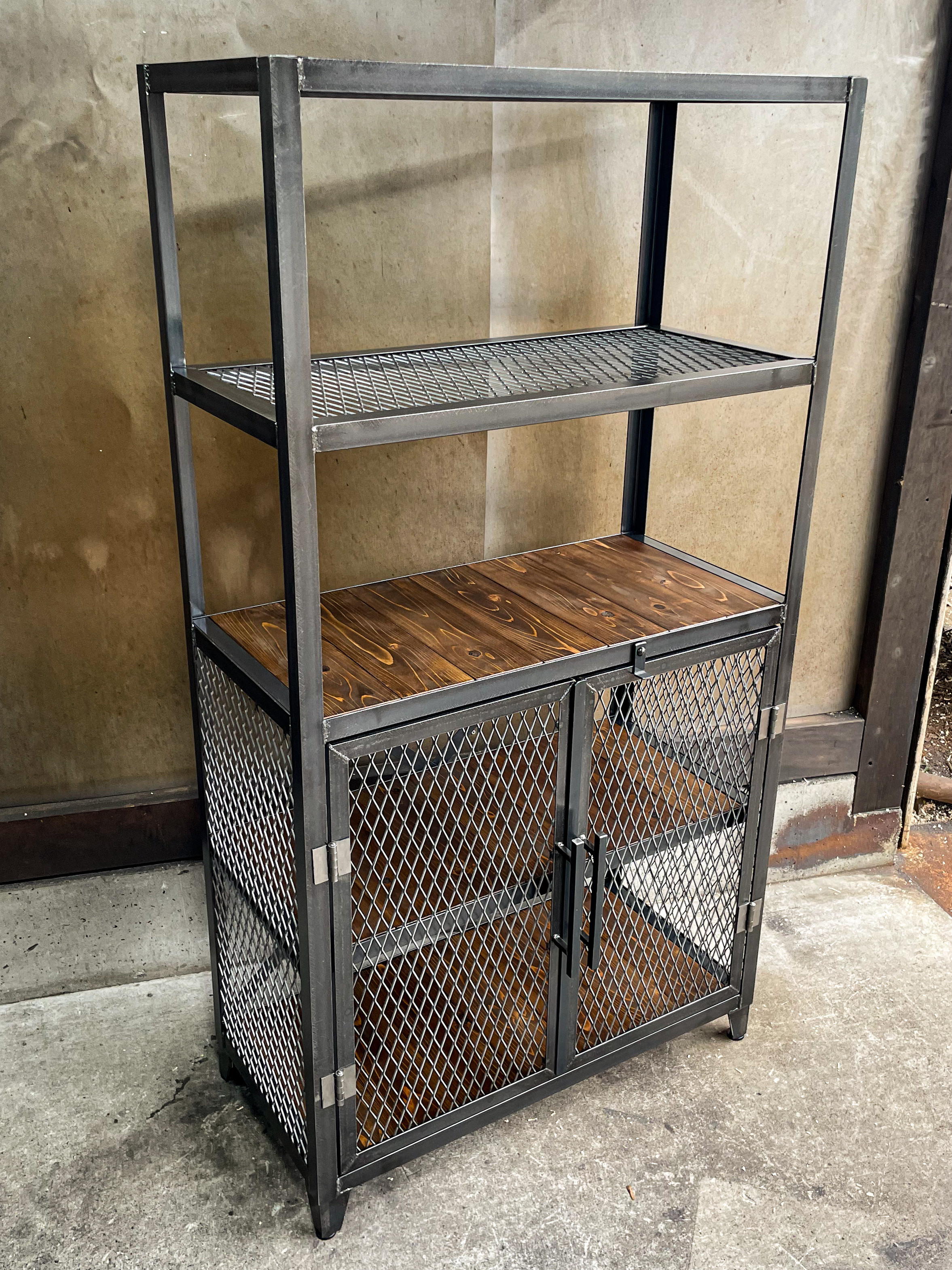 アイアンキャビネットB［ラック付き］　アイアンラック　アイアン家具