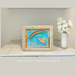 ◉一点物・再販不可】F0 ぶたの絵 ミニブタ 豚 虹 空 羽 天使 玄関