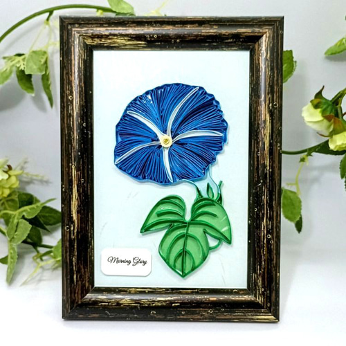 ペーパークイリング・朝顔フレーム（はがきサイズ） その他インテリア