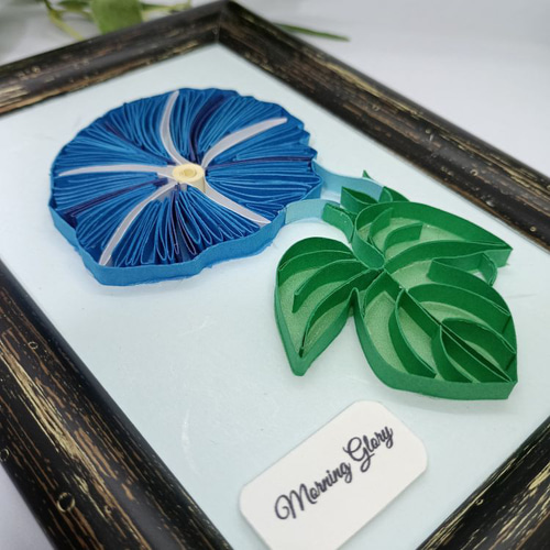 ペーパークイリング・朝顔フレーム（はがきサイズ） その他インテリア