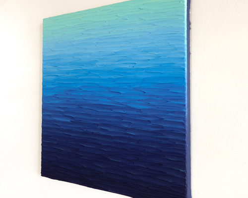 絵画 海 ビーチ ブルー グラデーション シンプル 壁掛け（M-#84