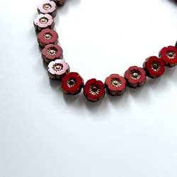 【4個】チェコガラスビーズ＊フラワー＊レッド 3枚目の画像