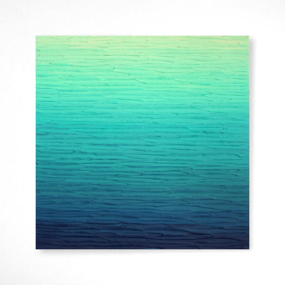 絵画 グラデーション エメラルドグリーン 海 海岸 ビーチ（M-#86