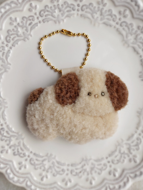 SOLD◇ハンドメイド バッグチャーム うさぎ ガラス 革タグ