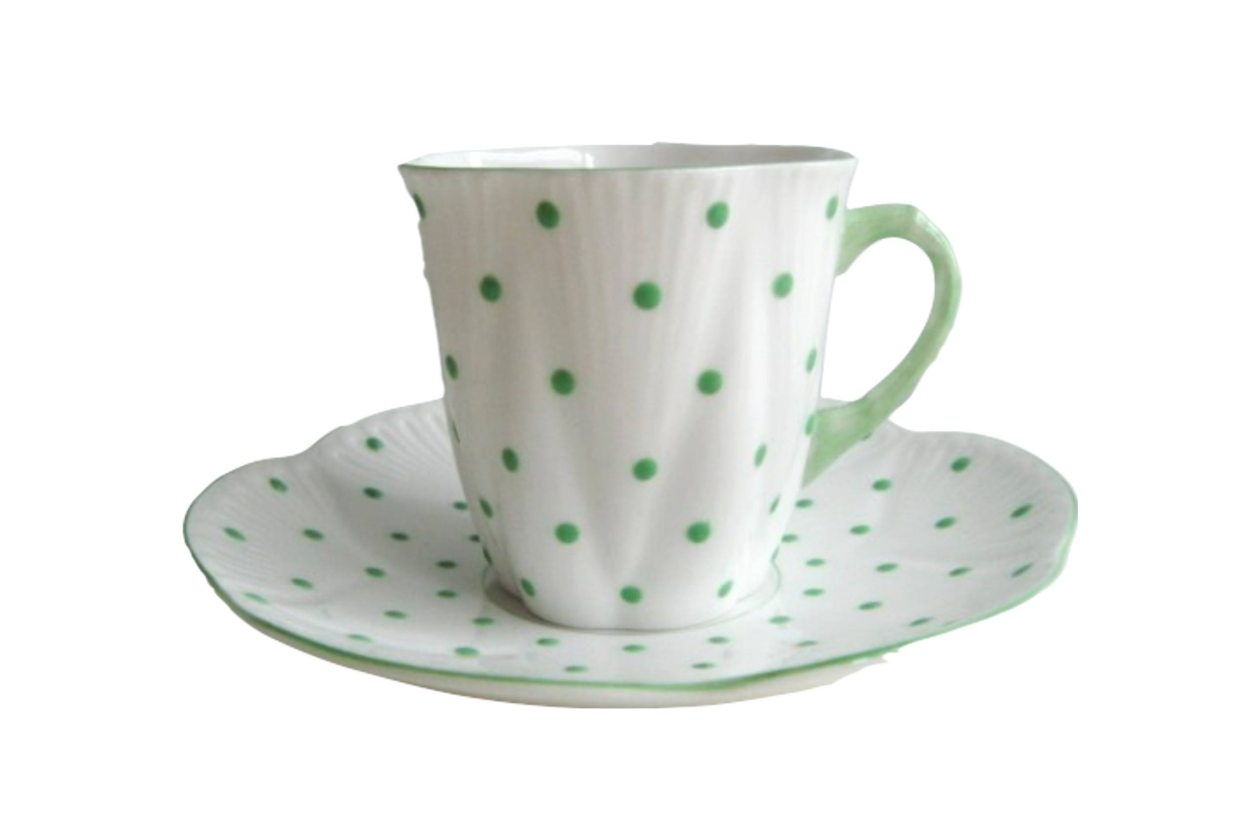 シェリー カップ＆ソーサー Polka Dots 英国 ヴィンテージ SHELLEY 水玉 デミタス コーヒー