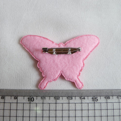 ピンクとレモンイエローアゲハ蝶ブローチ 4枚目の画像