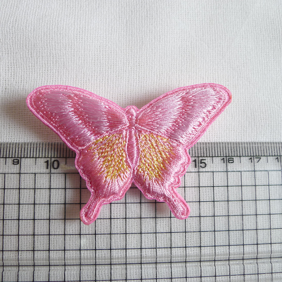 ピンクとレモンイエローアゲハ蝶ブローチ 3枚目の画像