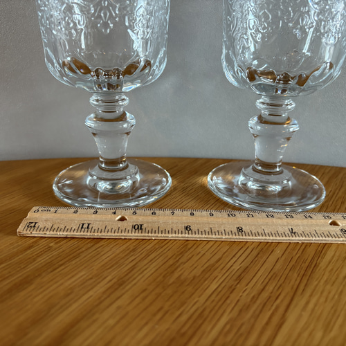 フランスの古いワイングラス アンティーク ブロカント 【ペアグラス