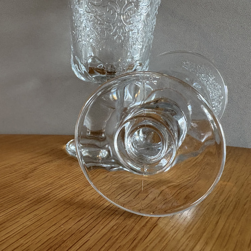 フランスの古いワイングラス アンティーク ブロカント 【ペアグラス