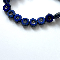 【4個】チェコガラスビーズ＊フラワー＊ブルー 3枚目の画像