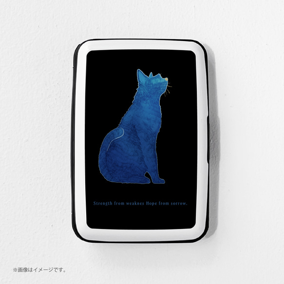 『BLUE CAT』アコーディオン式カードケース／最大12枚収納 1枚目の画像