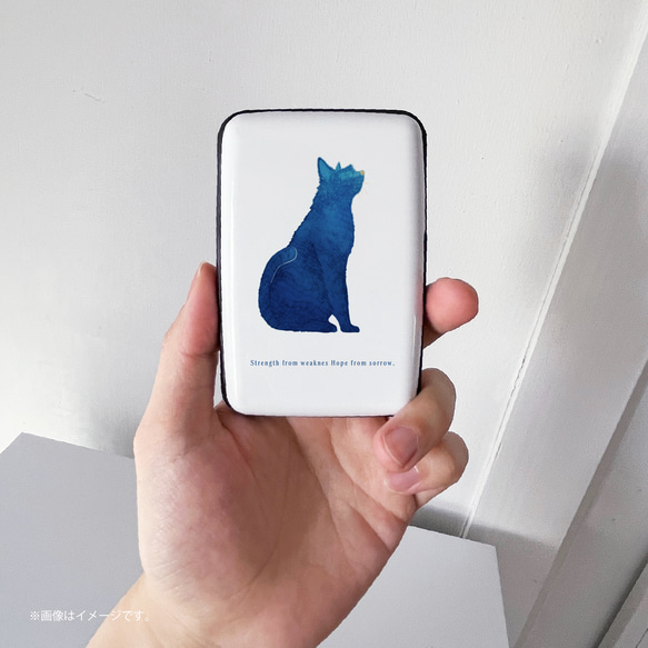 『BLUE CAT』アコーディオン式カードケース／最大12枚収納 6枚目の画像