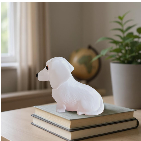 ダックスフンド 光るインテリアオブジェ 明滅式LEDキャンドルライト 電池式　軽量樹脂製 10枚目の画像