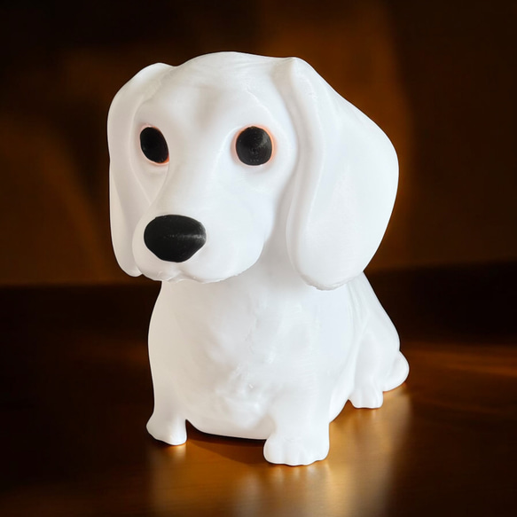 ダックスフンド 光るインテリアオブジェ 明滅式LEDキャンドルライト 電池式　軽量樹脂製 7枚目の画像
