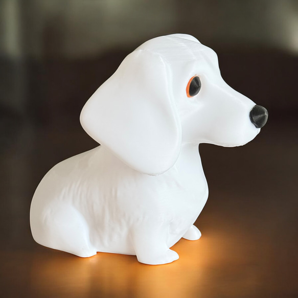 ダックスフンド 光るインテリアオブジェ 明滅式LEDキャンドルライト 電池式　軽量樹脂製 8枚目の画像