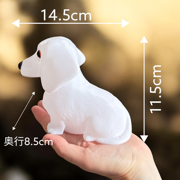 ダックスフンド 光るインテリアオブジェ 明滅式LEDキャンドルライト 電池式　軽量樹脂製 11枚目の画像