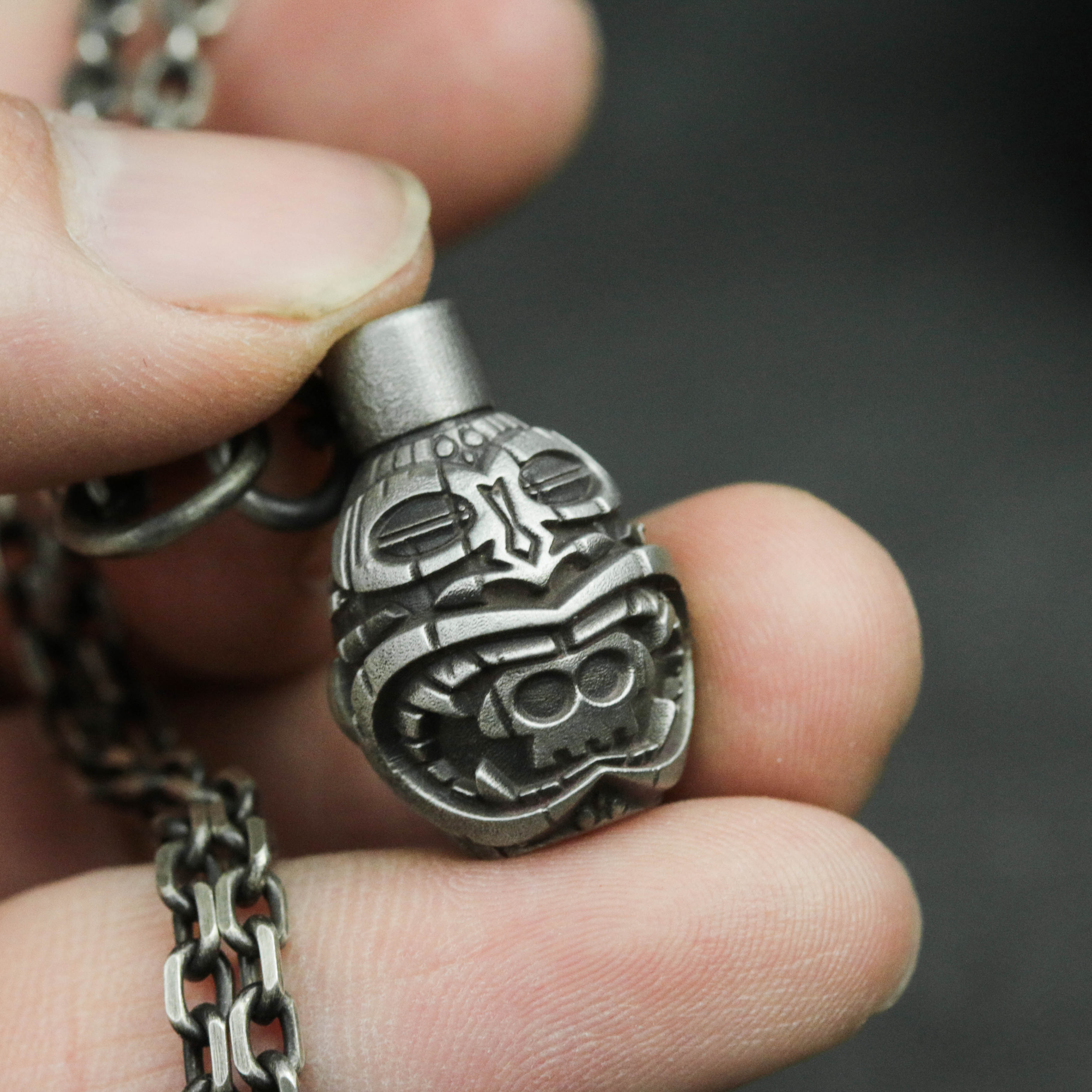 手榴弾型ダルマペンダント ネックレス シルバー925 ハンドメイドギフト