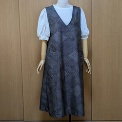 SOLD 着物リメイク ブラウス 大島紬 FREE SIZE ブラウス さら
