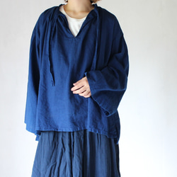 People Tree - モン族　藍染め　ハンドメイド　ブラウス f82ac67db8529920d12d48b194c721