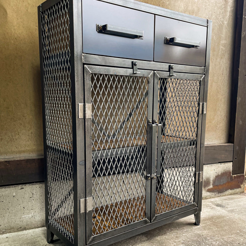 アイアンキャビネットC［上段引き出し仕様］アイアン家具 アイアン