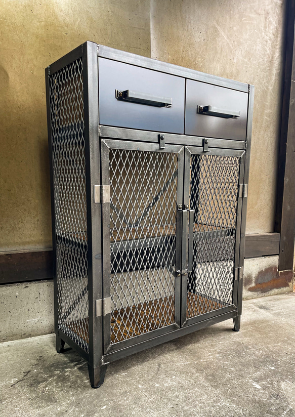 アイアンキャビネットC［上段引き出し仕様］アイアン家具 アイアン