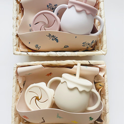【ギフトセットver. 52】2点セット　シリコンスタイ　3way cup 名前入り　出産祝い 3枚目の画像