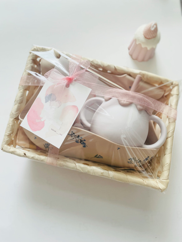 【ギフトセットver. 52】2点セット　シリコンスタイ　3way cup 名前入り　出産祝い 4枚目の画像