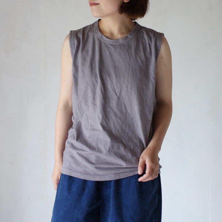 kito - organic tanktop / 淡藤色 / 五倍子染め