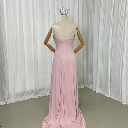 送料無料！パーティードレス キャミソール Vネック 細見えシルエット  