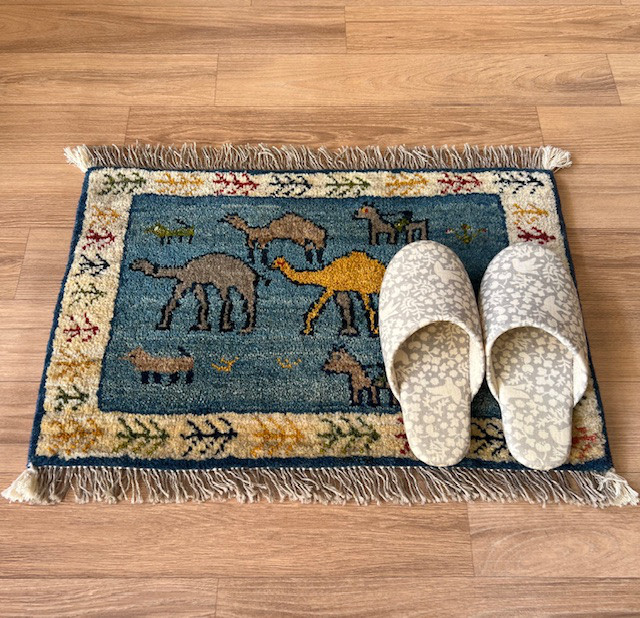 ●送料無料●ギャッベ【60×40】No.608（ラクダ）玄関マット・チェアマット・座布団・プレゼント