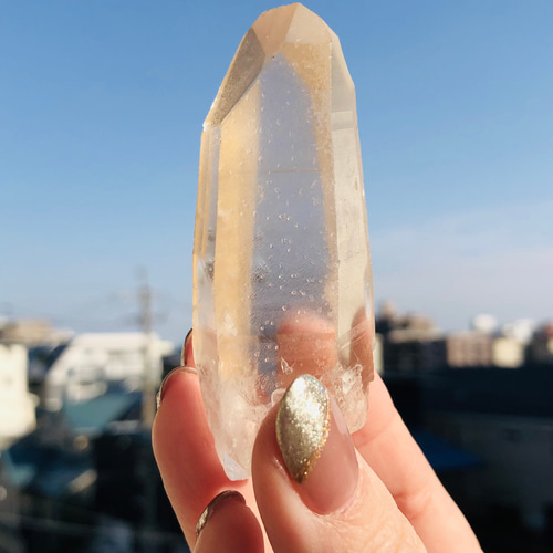 再再お値下げ✨レムリアンシード クリスタル ポイント 102g 虹入り 神秘の水晶！レムリアンシードクリスタル 天然石 虹色の星 通販