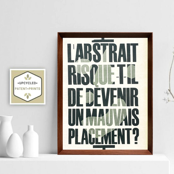 フランス語  グラフィック タイポグラフィー 1960年代 フランス ヴィンテージ 雑誌 額付 ポスター 2枚目の画像