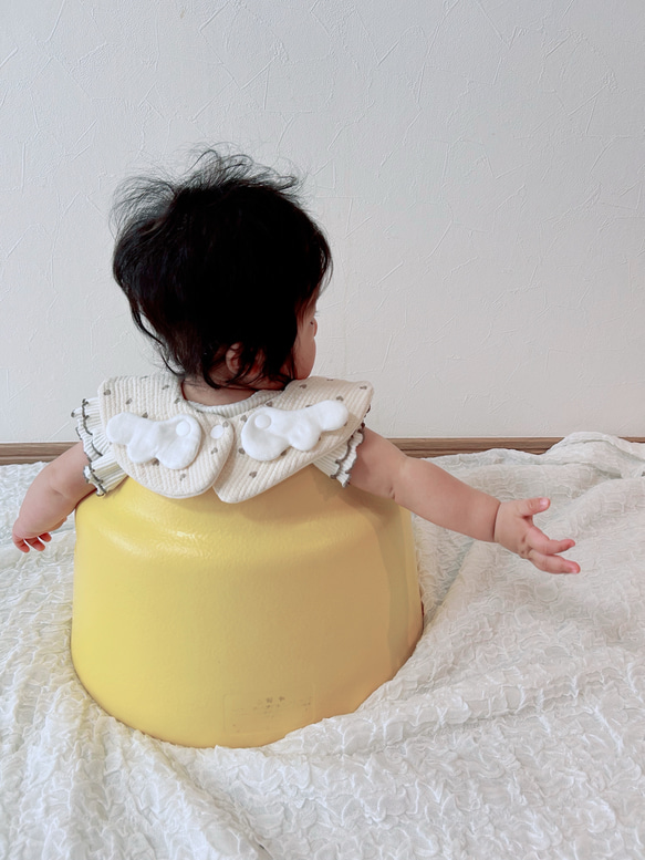 後ろ姿が可愛い♡天使のheart bib 4枚目の画像