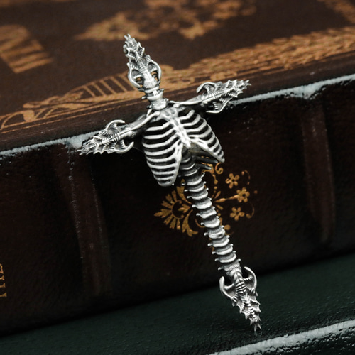 シルバー925 スカル クロス ネックレス