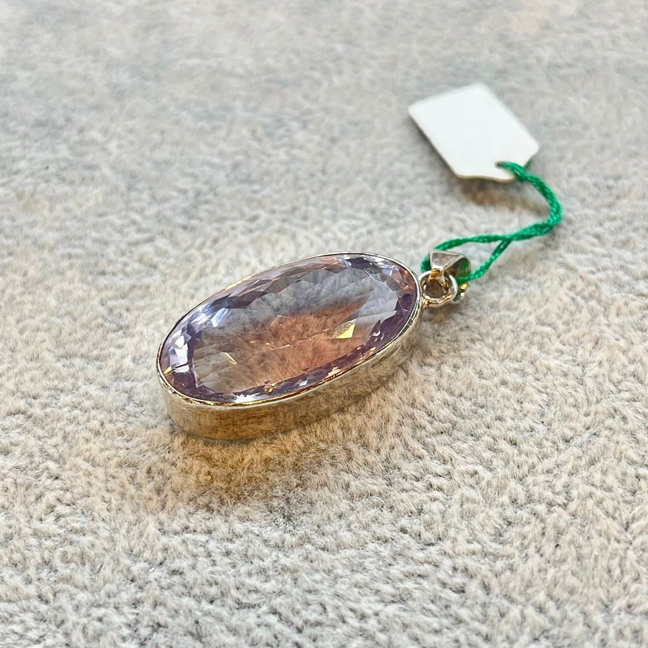 ペンダントトップ アメジスト シルバー925 デザインリング ハンドメイド 一点もの 天然石 オーバルカット