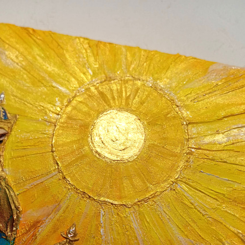風水開運神仏絵画＊勝利と豊かさの毘沙門天「陽光の守護神」／金