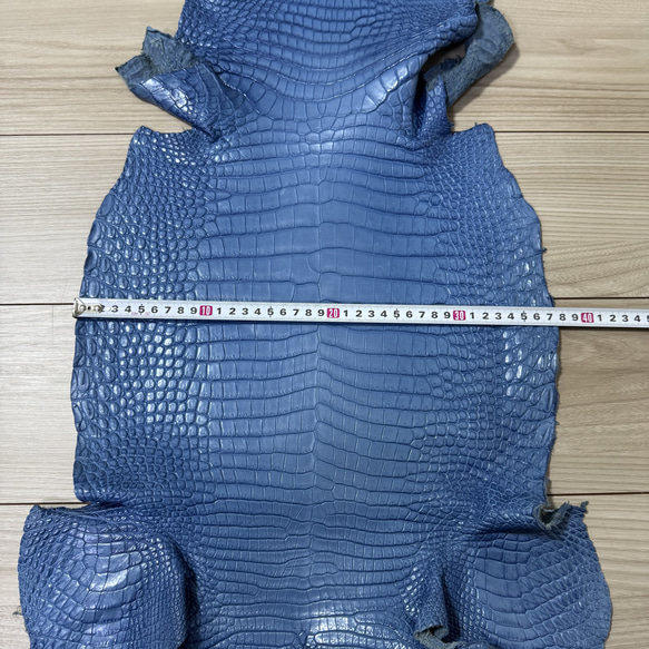 ワニ革 ポロサス 藍染 クロコダイル アリゲーター 素材 スモール