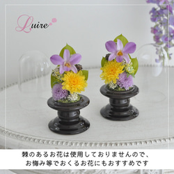 新色デンファレ【ガラスドーム仏花】ことね菊、グラデーションデンファレの美しい　仏花、お供え花 4枚目の画像