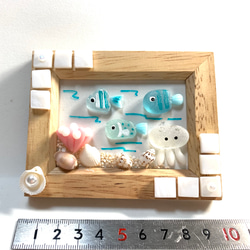 ☆シーグラスのお魚とクラゲのミニフレーム(1点限定品) 2枚目の画像