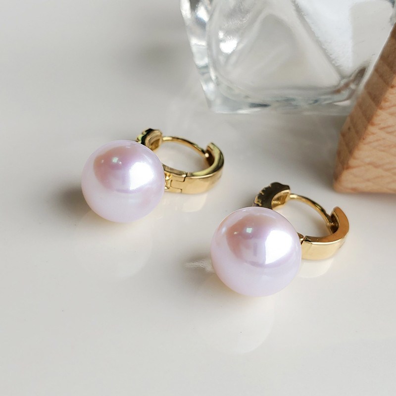 【La Corser】極上日本製海水7-9.5mmアコヤ18金ゴールド天然海水真珠ピアス イヤリング ラウンドパール