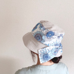 《creema限定》ヒマワリのバケットハット＊清涼UVカット＊夏の誕生花2025【受注制作】SS/S/M/L/LL 10枚目の画像
