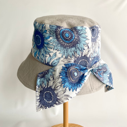 《creema限定》ヒマワリのバケットハット＊清涼UVカット＊夏の誕生花2025【受注制作】SS/S/M/L/LL 1枚目の画像
