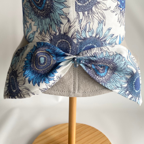 《creema限定》ヒマワリのバケットハット＊清涼UVカット＊夏の誕生花2025【受注制作】SS/S/M/L/LL 3枚目の画像
