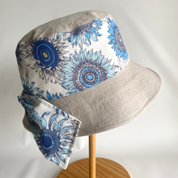 《creema限定》ヒマワリのバケットハット＊清涼UVカット＊夏の誕生花2025【受注制作】SS/S/M/L/LL 6枚目の画像