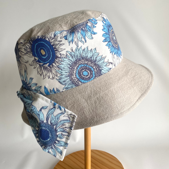 《creema限定》ヒマワリのバケットハット＊清涼UVカット＊夏の誕生花2025【受注制作】SS/S/M/L/LL 6枚目の画像