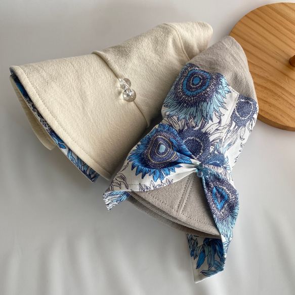 《creema限定》ヒマワリのバケットハット＊清涼UVカット＊夏の誕生花2025【受注制作】SS/S/M/L/LL 9枚目の画像
