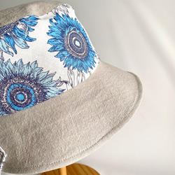 《creema限定》ヒマワリのバケットハット＊清涼UVカット＊夏の誕生花2025【受注制作】SS/S/M/L/LL 7枚目の画像