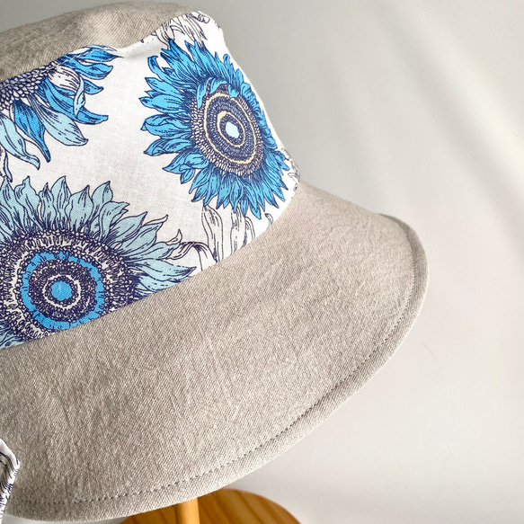 《creema限定》ヒマワリのバケットハット＊清涼UVカット＊夏の誕生花2025【受注制作】SS/S/M/L/LL 7枚目の画像
